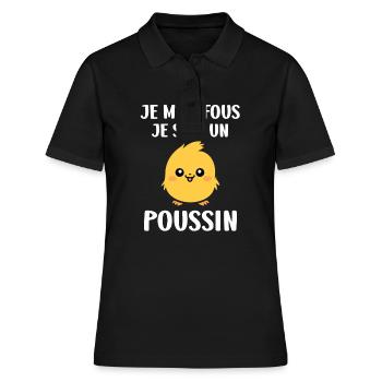 Humour petit poussin - Polo Femme - noir - Devant - Ailine (174cm)