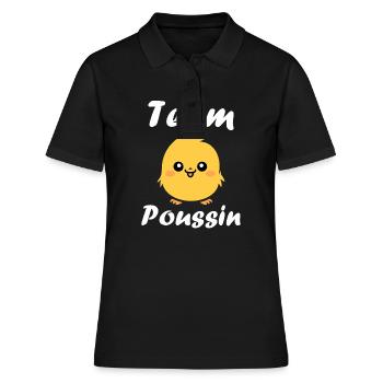 Humour petit poussin - Polo Femme - noir - Devant - Ailine (174cm)