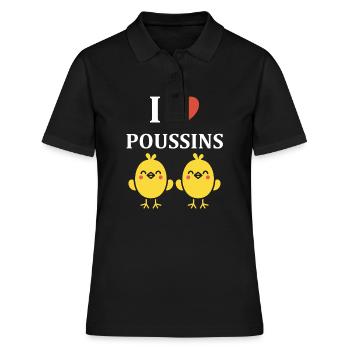 Humour petit poussin - Polo Femme - noir - Devant - Ailine (174cm)