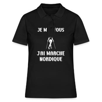 Randonné humour marche nordique - Polo Femme - noir - Devant - Ailine (174cm)