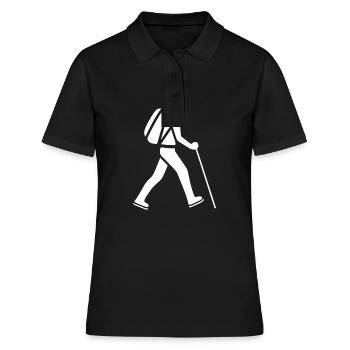 Randonné humour marche nordique - Polo Femme - noir - Devant - Ailine (174cm)