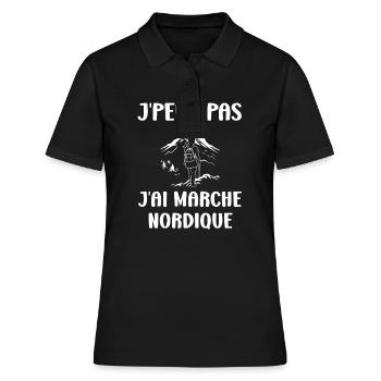 Randonné humour marche nordique - Polo Femme - noir - Devant - Ailine (174cm)
