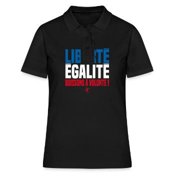 LIBERTE EGALITE BOISSONS A VOLONTE ! - Polo Femme - noir - Devant - Ailine (174cm)