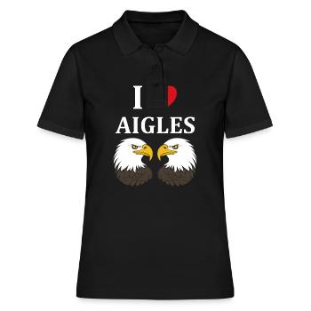 Citation humour Oiseau aigle - Polo Femme - noir - Devant - Ailine (174cm)