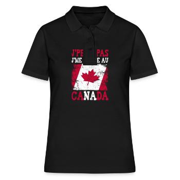 Ich kann nicht in Kanada stecken bleiben - Frauen Polo Shirt - Schwarz - Vorne - Ailine (174cm)