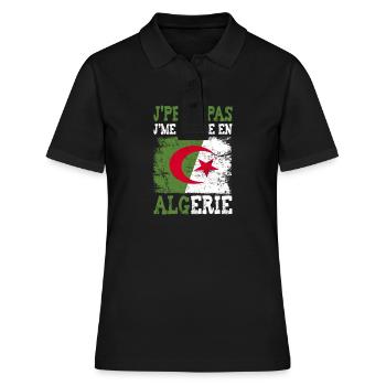 Ich kann nicht in Algerien stecken bleiben - Frauen Polo Shirt - Schwarz - Vorne - Ailine (174cm)