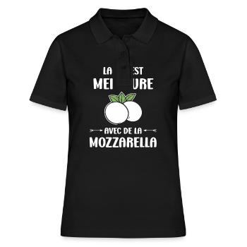 Humour mozzarella - Polo Femme - noir - Devant - Ailine (174cm)
