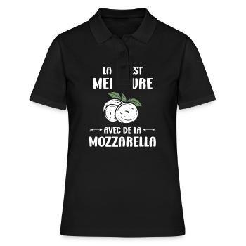 Humour mozzarella - Polo Femme - noir - Devant - Ailine (174cm)