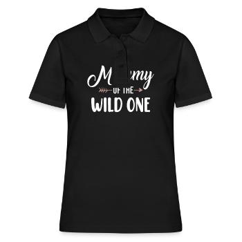 Mama der wilden Tochter passende Familie - Frauen Polo Shirt - Schwarz - Vorne - Ailine (174cm)