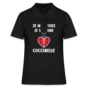 Citation Humour Petite coccinelle - Polo Femme - noir - Devant - Ailine (174cm)