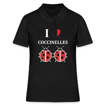 Citation Humour Petite coccinelle - Polo Femme - noir - Devant - Ailine (174cm)