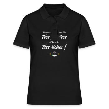 Les pauvres et les riches replique culte - Polo Femme - noir - Devant - Ailine (174cm)