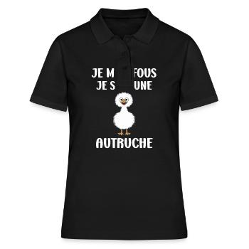 Humour autruche - Polo Femme - noir - Devant - Ailine (174cm)