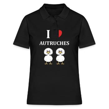 Humour autruche - Polo Femme - noir - Devant - Ailine (174cm)