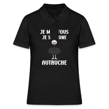 Citation autruche - Polo Femme - noir - Devant - Ailine (174cm)