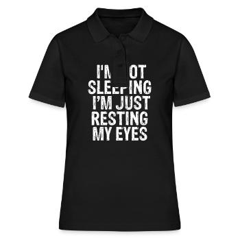 I'm Not Sleeping I'm Just Resting My Eyes Shirt - Women's Polo Shirt - black - Front - Ailine (174cm)