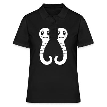 regenwürmer - Frauen Polo Shirt - Schwarz - Vorne - Ailine (174cm)