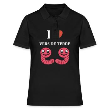 Humour ver de terre - Polo Femme - noir - Devant - Ailine (174cm)
