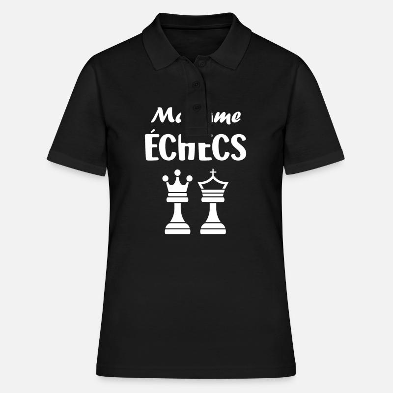 Humour échecs - Polo Femme - noir