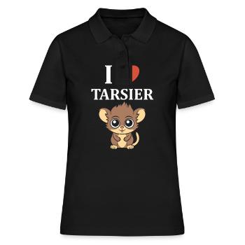 Humour tarsier - Polo Femme - noir - Devant - Ailine (174cm)