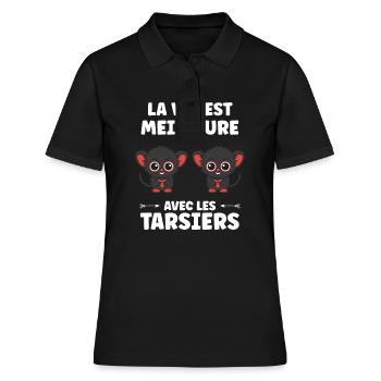 Humour tarsier - Polo Femme - noir - Devant - Ailine (174cm)
