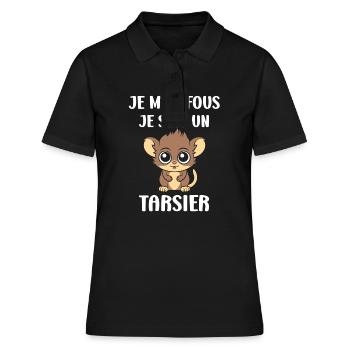 Humour tarsier - Polo Femme - noir - Devant - Ailine (174cm)