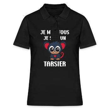 Humour tarsier - Polo Femme - noir - Devant - Ailine (174cm)