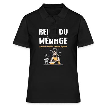 Humour faire le ménage - Polo Femme - noir - Devant - Ailine (174cm)