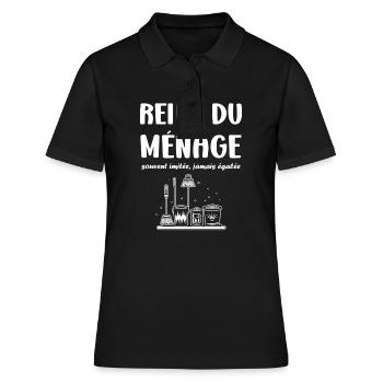 Humour faire le ménage - Polo Femme - noir - Devant - Ailine (174cm)