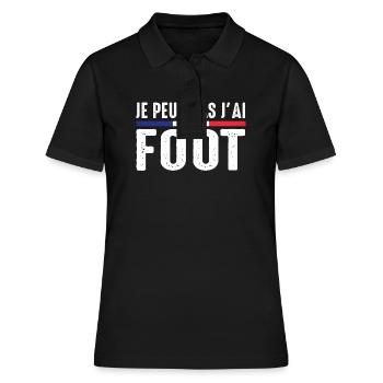 Je Peux pas j'ai foot football joueur Footballeur - Polo Femme - noir - Devant - Ailine (174cm)