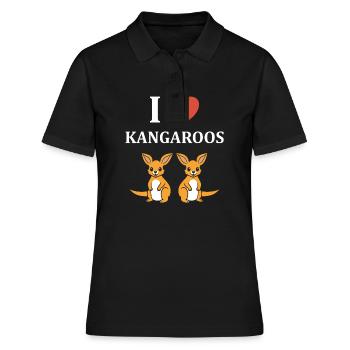 Humour kangourou - Polo Femme - noir - Devant - Ailine (174cm)