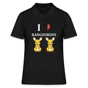 Humour petit kangourou - Polo Femme - noir - Devant - Ailine (174cm)