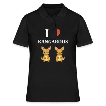 Humour petit kangourou - Polo Femme - noir - Devant - Ailine (174cm)