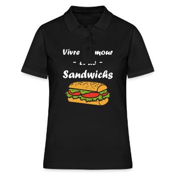 Humour sandwich - Polo Femme - noir - Devant - Ailine (174cm)
