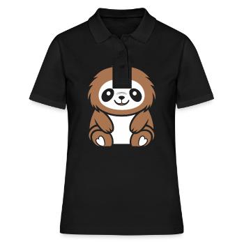 Animal humour paresseux - Polo Femme - noir - Devant - Ailine (174cm)
