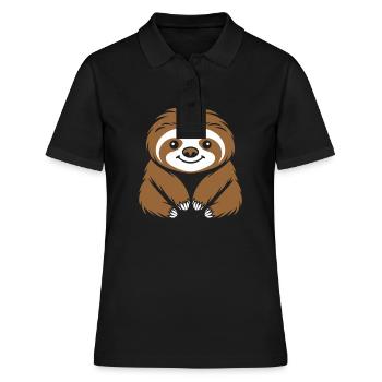 Animal humour paresseux - Polo Femme - noir - Devant - Ailine (174cm)