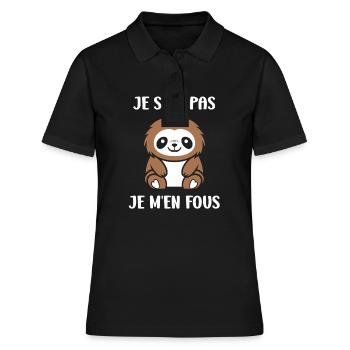 Animal humour paresseux - Polo Femme - noir - Devant - Ailine (174cm)