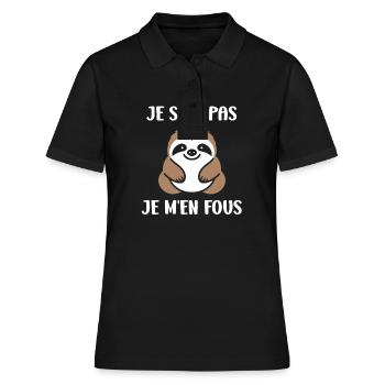 Animal humour paresseux - Polo Femme - noir - Devant - Ailine (174cm)