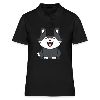 wolf - Women's Polo Shirt - black - Front - Ailine (174cm)