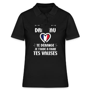 patriote drapeau france - Polo Femme - noir - Devant - Ailine (174cm)