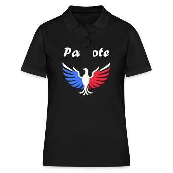Patriotisches Frankreich-Emblem - Frauen Polo Shirt - Schwarz - Vorne - Ailine (174cm)
