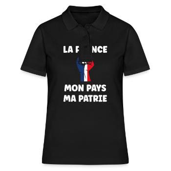 Patriot France My Country My Fatherland - Women's Polo Shirt - black - Front - Ailine (174cm)