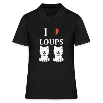 Humour loup - Polo Femme - noir - Devant - Ailine (174cm)