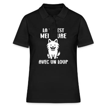 Humour loup - Polo Femme - noir - Devant - Ailine (174cm)