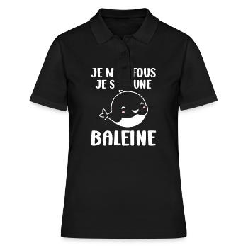 Baleines bleu Amour baleine - Polo Femme - noir - Devant - Ailine (174cm)