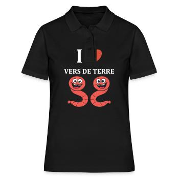 Humour ver de terre - Polo Femme - noir - Devant - Ailine (174cm)