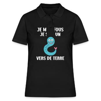 Humour ver de terre - Polo Femme - noir - Devant - Ailine (174cm)
