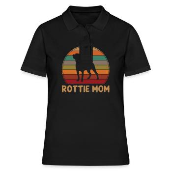Rétro Rottweiler maman cadeau Rott chien mère animal de compagnie - Polo Femme - noir - Devant - Ailine (174cm)