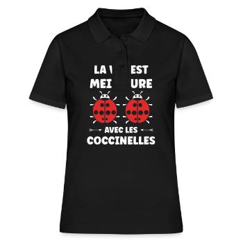 amour Coccinelle - Polo Femme - noir - Devant - Ailine (174cm)