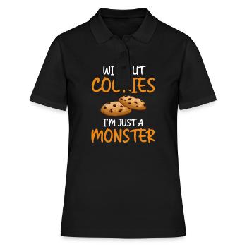 Sans cookies, je ne suis qu’un Monster funny Cookie - Polo Femme - noir - Devant - Ailine (174cm)